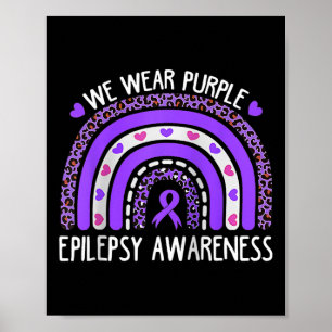 We dragen paarse luipaard regenboog voor epilepsie poster