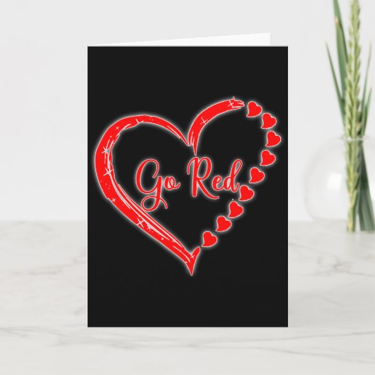 We dragen rood in februari, ga rood voor hartziekt kaart (Voorkant)