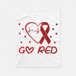 We dragen rood in februari, Go Red Hartziekte bewu Fleece Deken