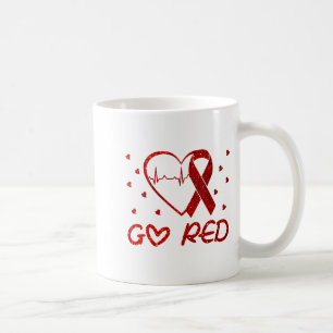 We dragen rood in februari, Go Red Hartziekte bewu Koffiemok