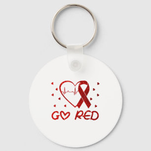 We dragen rood in februari, Go Red Hartziekte bewu Sleutelhanger