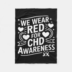We dragen rood voor CHD-bewustzijn Vrouwen Hartzie Fleece Deken