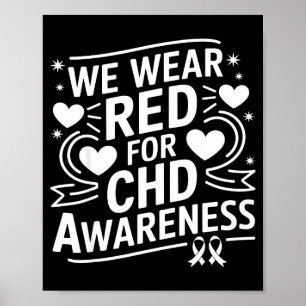 We dragen rood voor CHD-bewustzijn Vrouwen Hartzie Poster