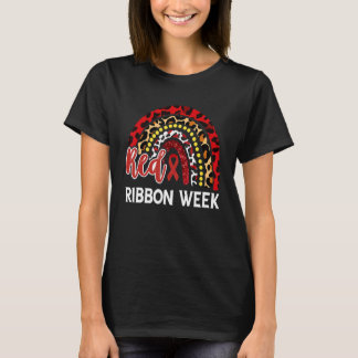 We dragen rood voor Red Ribbon Week Awareness Luip T-shirt