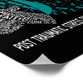 We dragen teal voor posttraumatische stressstoorni poster (Hoek)
