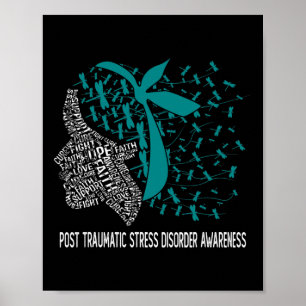 We dragen teal voor posttraumatische stressstoorni poster