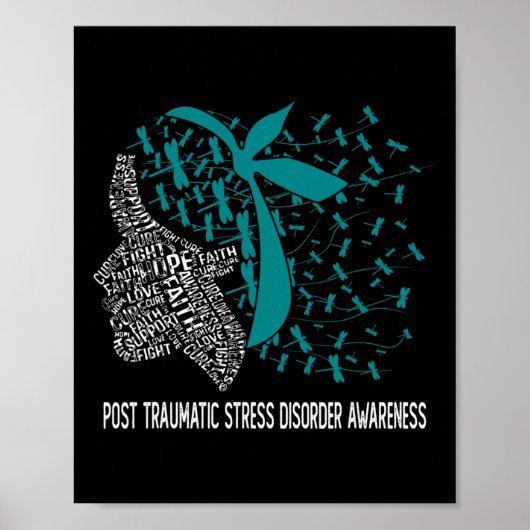 We dragen teal voor posttraumatische stressstoorni poster (Voorkant)
