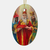 We drie koningen kerstversiering keramisch ornament (Links)