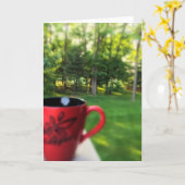 We Drinken koffie met onze Oyes Note Card Kaart (Gele Bloem)