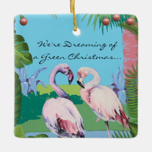 We dromen van een groene Kerst, grappig en schatti Keramisch Ornament