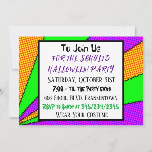 We Durven Het | Halloween Feest Uitnodiging (Achterkant)