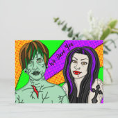 We durven je | Halloweenfeest Kaart (Staand voorkant)