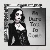 We durven je te komen | Halloweenfeest Kaart (Voorkant / Achterkant)