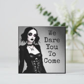 We durven je te komen | Halloweenfeest Kaart (Staand voorkant)