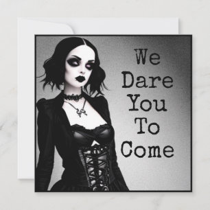 We durven je te komen   Halloweenfeest Kaart