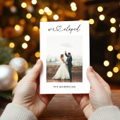 We eloped 2 foto kalligrafie script bruiloft aankondiging