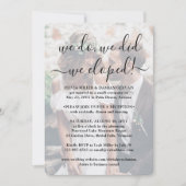 We Eloped 2 Foto-overlay Trouwreceptie Alleen Kaart (Voorkant)