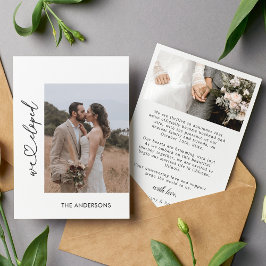 We eloped 2 fotoscript bruiloft aankondiging