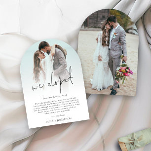 We Eloped 2 Photo Script Wedding Arch kaart