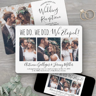 We Eloped 4 Foto Collage Trouwreceptie Alleen Kaart
