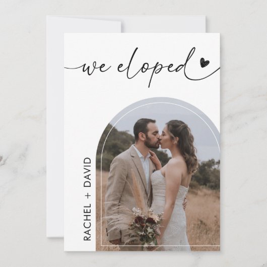 We Eloped Arch Photo Elopement QR Code Kaart (Voorkant)