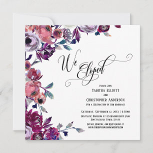 We Eloped Bloeiend Schrift Vet Bloemen Kaart