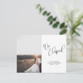 We Eloped bruiloft script foto Aankondigingskaart (Staand voorkant)