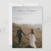 We Eloped Bruin Bloem Boho | Foto Huwelijk Aankondiging (Voorkant)