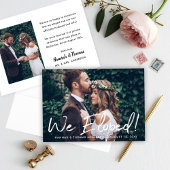 We Eloped Brush Script Foto Bruiloft Aankondiging