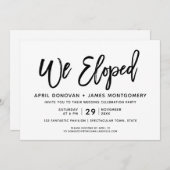 We Eloped Brush Typografie Bruiloft uitnodiging (Voorkant / Achterkant)