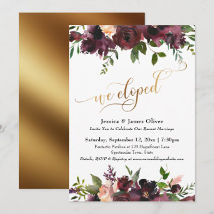 We Eloped Diep Rode Bourgogne Bloemrijk Gouden Sch Kaart