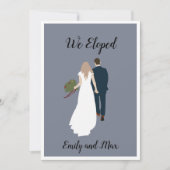 "We Eloped" eenvoudige bruiloft aankondiging Kaart (Voorkant)