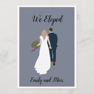 "We Eloped" eenvoudige bruiloft aankondiging Kaart
