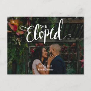 We Eloped Eenvoudige Huwelijksaankondiging Briefka Aankondigingskaart