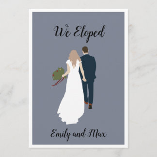 "We Eloped" Eenvoudige Huwelijksaankondigingskaart Kaart