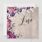 We Eloped Elegant Script Bloem Motief Bleek Hout & Kaart (Achterkant)