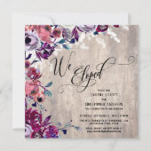We Eloped Elegant Script Bloem Motief Bleek Hout & Kaart (Voorkant)
