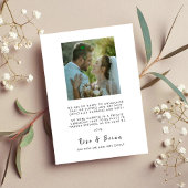 We Eloped Elegant Wit Script bruiloft foto Aankondiging