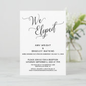 "We Eloped" Elegante Ontvangst na de Bruiloft Kaart (Staand voorkant)