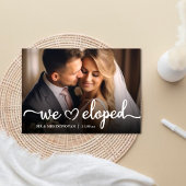 We Eloped Elegante Script Trouwfoto Aankondiging