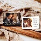 We Eloped Elegante Script Trouwfoto Aankondiging