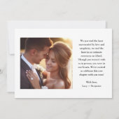 We Eloped Elegante Script Trouwfoto Aankondiging (Achterkant)