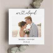 We Eloped Foto Calligrafie Scriptuur Trouwen Aankondiging