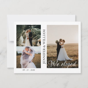 We Eloped Foto Collage Huwelijksaankondiging  Kaart