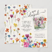 We Eloped Gedroogde Bloemen Boho Aankondiging (Voorkant / Achterkant)