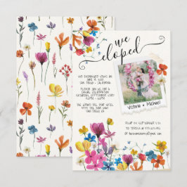 We Eloped Gedroogde Bloemen Boho Aankondiging