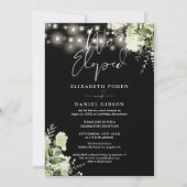 We Eloped Greenery Floral Photo Wedding Party Kaart (Voorkant)