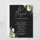 We Eloped Greenery Floral Photo Wedding Party Kaart (Voorkant)