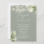 We Eloped Greenery Sage Green Photo Wedding Party Kaart (Voorkant)