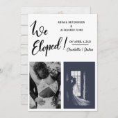 We Eloped handgeschreven Casual bruiloft twee foto Aankondiging (Voorkant / Achterkant)